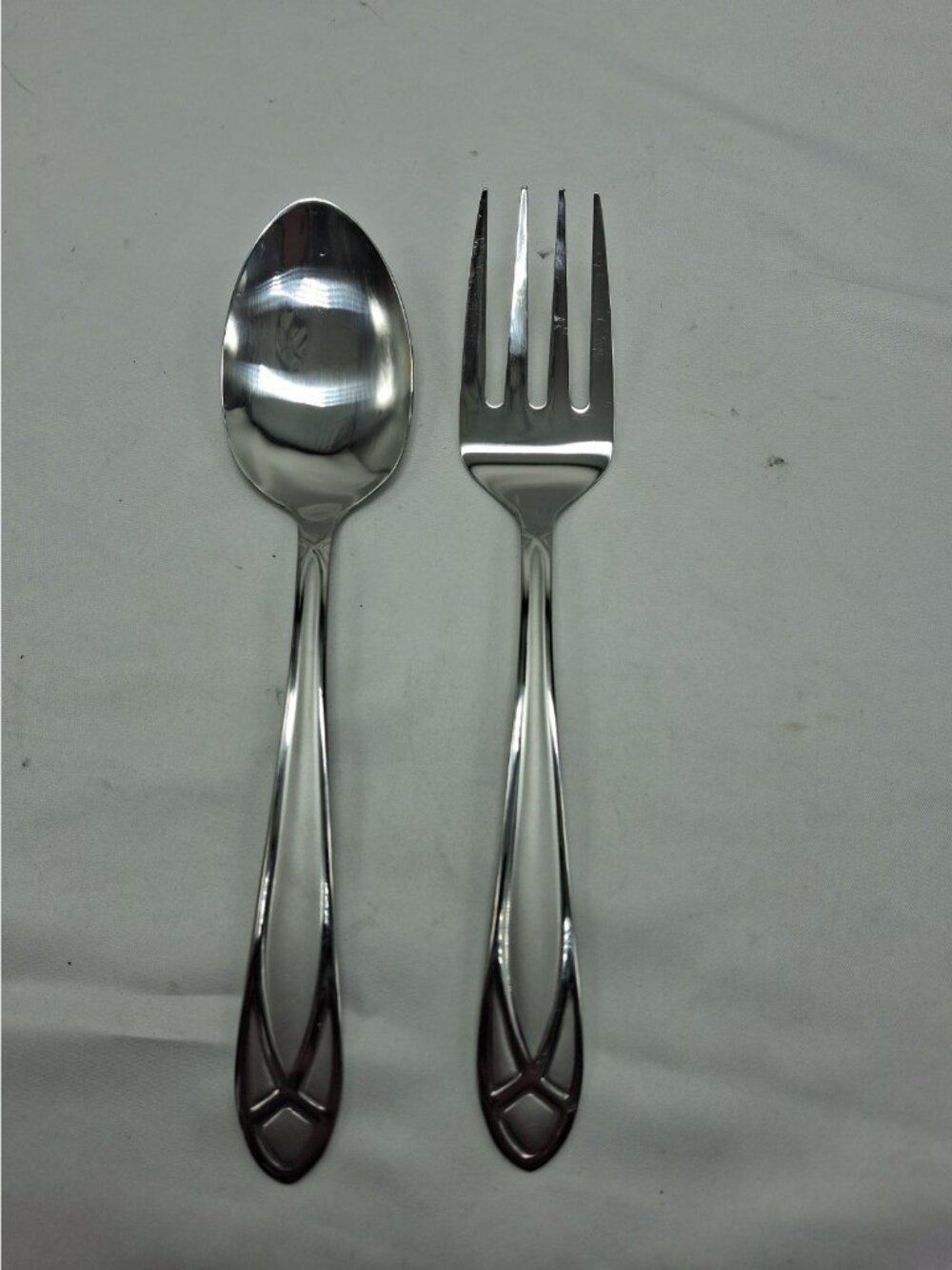 Pfaltzgraff Mirage Frost Stainless Serving Spoon & Meat Fork -Set of 2-